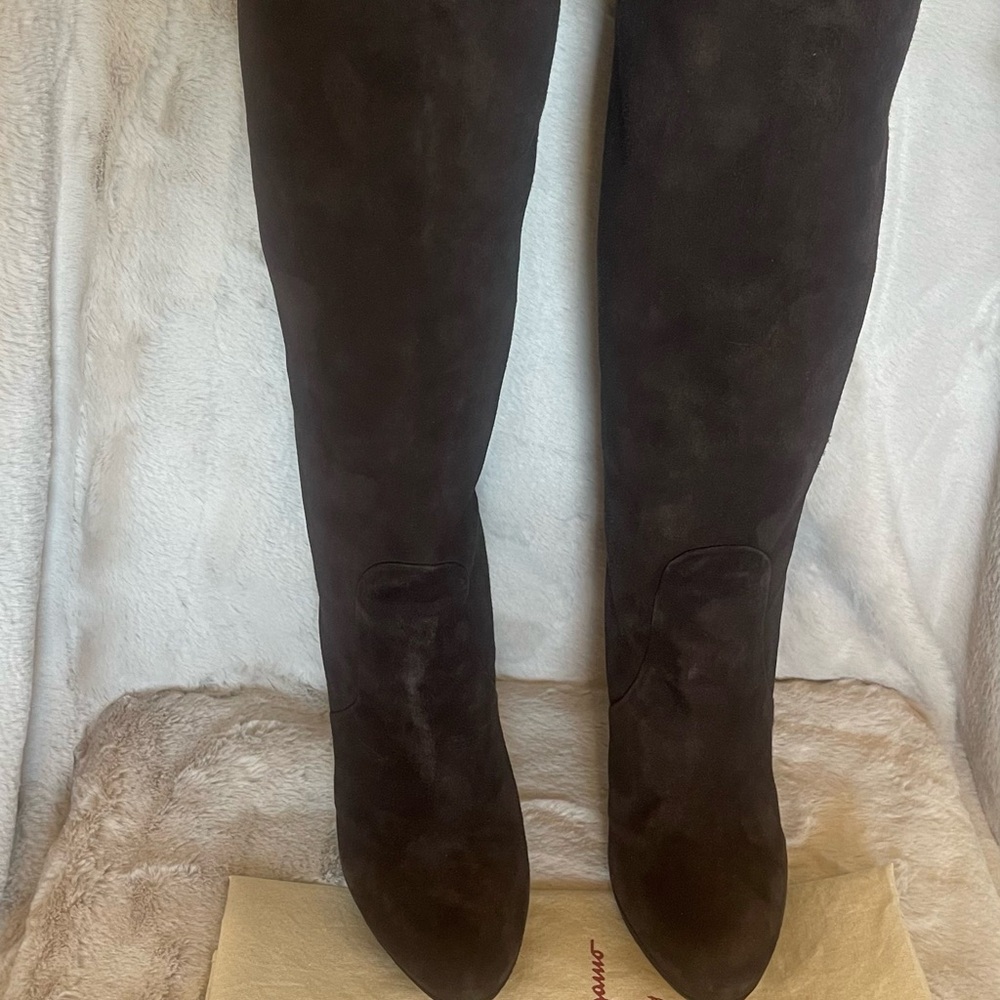 Salvatore Ferragamo Chocolate Suede  Boots